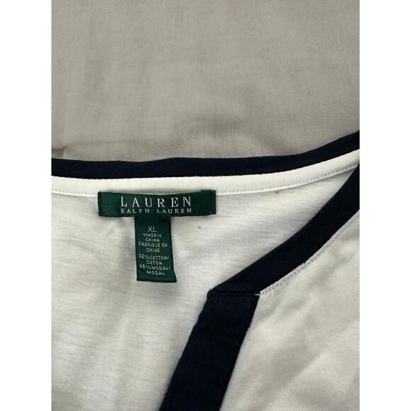 Lauren Ralph Lauren V-Neck Lantern Sleeve Top sz XL - Picture 4 of 4